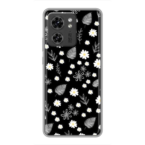 Чехлы с тематикой "ЦВЕТЫ" на Motorola Edge 40 Pro – цветение на чорном