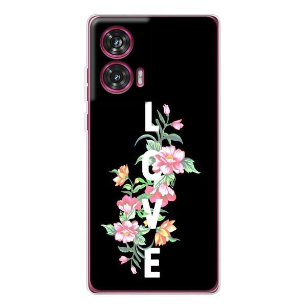 Чехлы для любимой на Моторола Едж 50 Ф'южн (VPrint) – Квіти LOVE