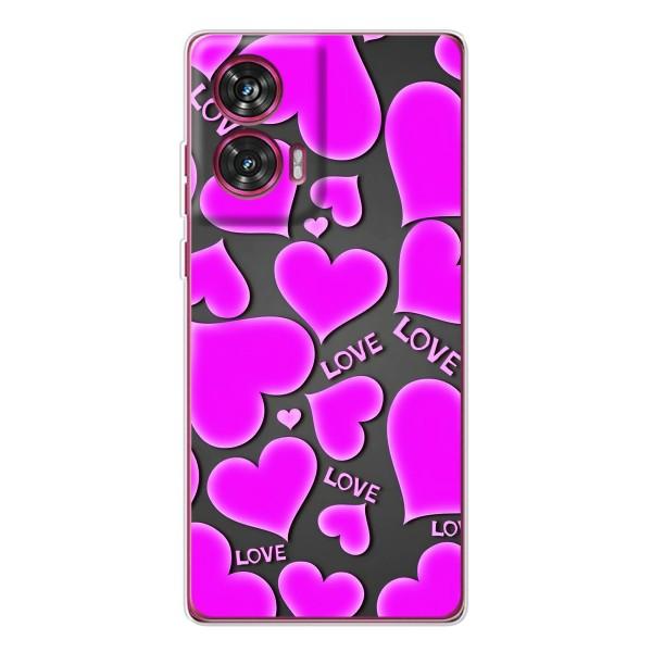 Чехлы для любимой на Моторола Едж 50 Ф'южн (VPrint) – Pink hearts