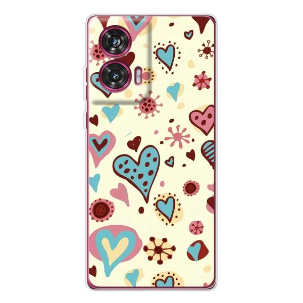 Чехлы для любимой на Моторола Едж 50 Ф'южн (VPrint) – Сердечки