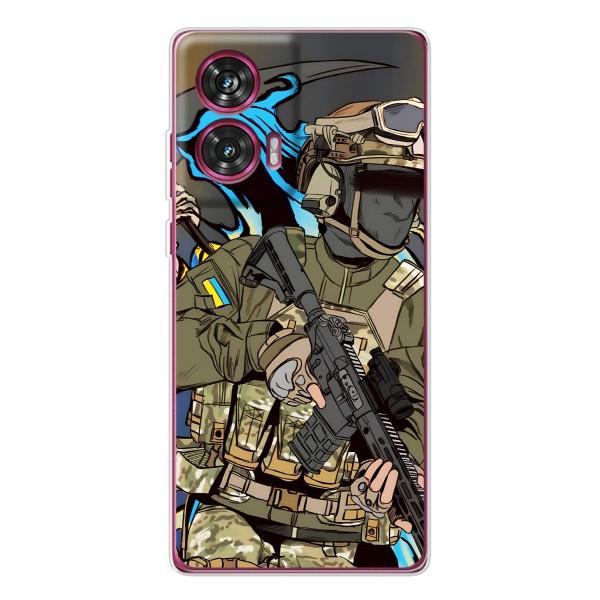 Чехлы с картинкой ЗСУ для Motorola Edge 50 Fusion (AlphaPrint) – Воїн ЗСУ