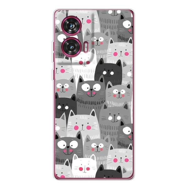 Чехлы с Котиками для Motorola Edge 50 Fusion (VPrint) – Рисованные котики