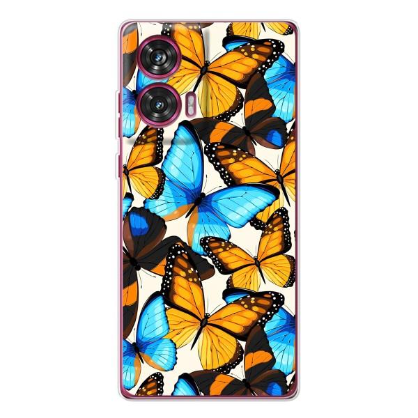 Чехол с принтом для Мото Ейдж 50 Фьюжен - (Прикольные) (AlphaPrint) – Яркие бабочки