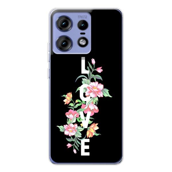 Чехлы для любимой на Мото Ейдж 50 Про (VPrint) – Цветы LOVE