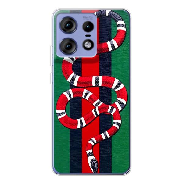 Чехлы ГУЧЧИ для Мото Ейдж 50 Про (AlphaPrint) – Gucci змия