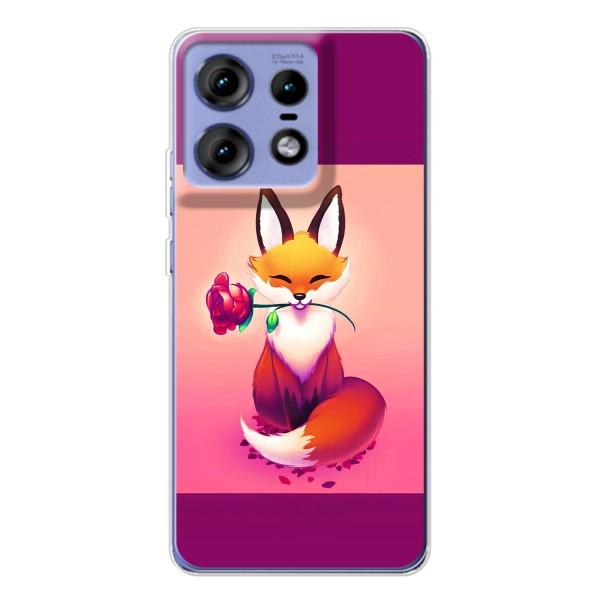 Чохли з картинкою Лисичка для Motorola Edge 50 Pro (VPrint) – Лиса з трояндою