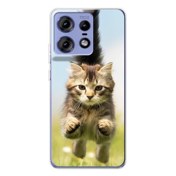 Чехлы с Котиками для Motorola Edge 50 Pro (VPrint) – Прыжок кота