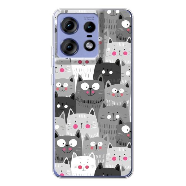 Чехлы с Котиками для Motorola Edge 50 Pro (VPrint) – Рисованные котики