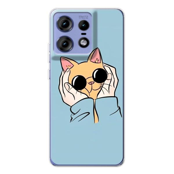 Чехол на Мото Ейдж 50 Про с Котами (VPrint) – Котик в очках