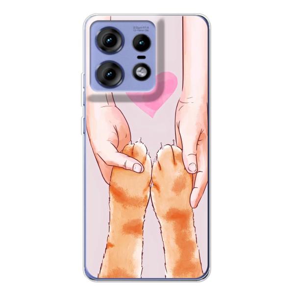 Чехол на Мото Ейдж 50 Про с Котами (VPrint) – Любовь к котикам