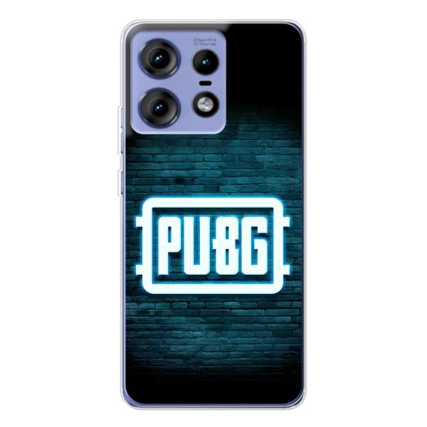 Чехол PUBG для Мото Ейдж 50 Про (AlphaPrint) – Лого PUBG