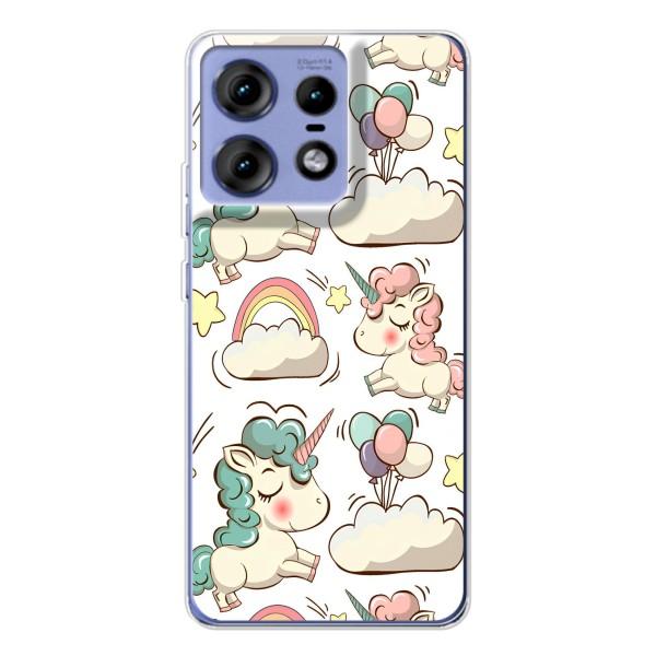 Чехол для Мото Ейдж 50 Про - (Единорожки - Новинки) (AlphaPrint) – Единорожки