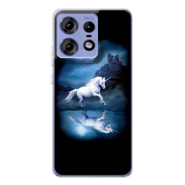 Чехол для Мото Ейдж 50 Про - (Единорожки - Новинки) (AlphaPrint) – Единорог