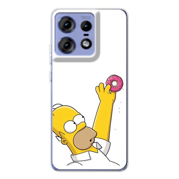 Чехол с Симпсонами для Motorola Edge 50 Pro (VPrint) – Гомер с пончиком