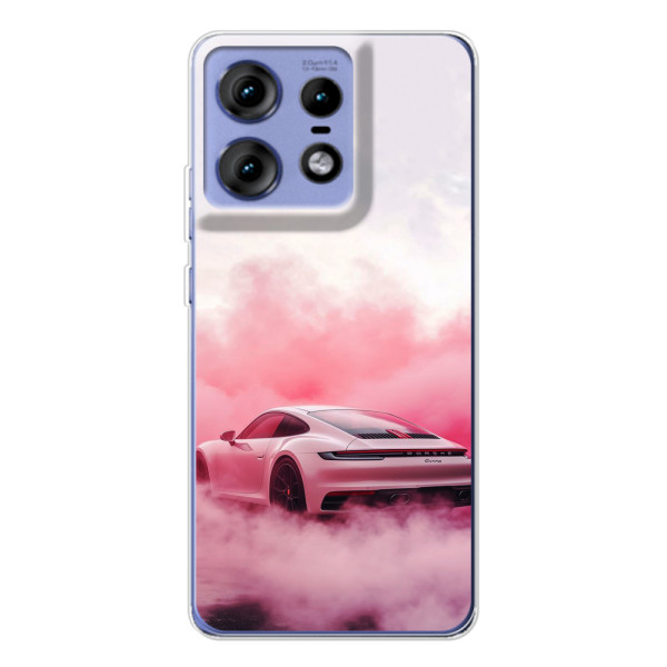 Чохол з авто Порше для Motorola Edge 50 Pro – Рожевий Порше
