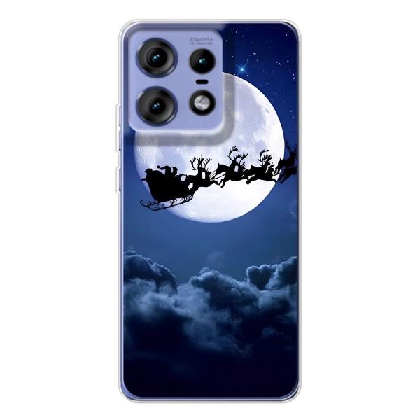 Новорічні Чохли для Моторола Едж 50 Про (VPrint) – Санта - місяць