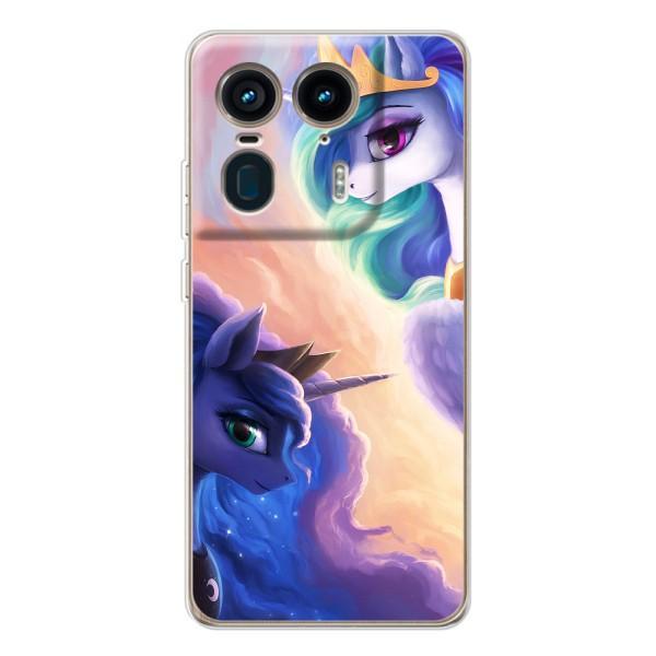 Чехол Unicorn на Motorola Edge 50 Ultra – Единорожки на тучках