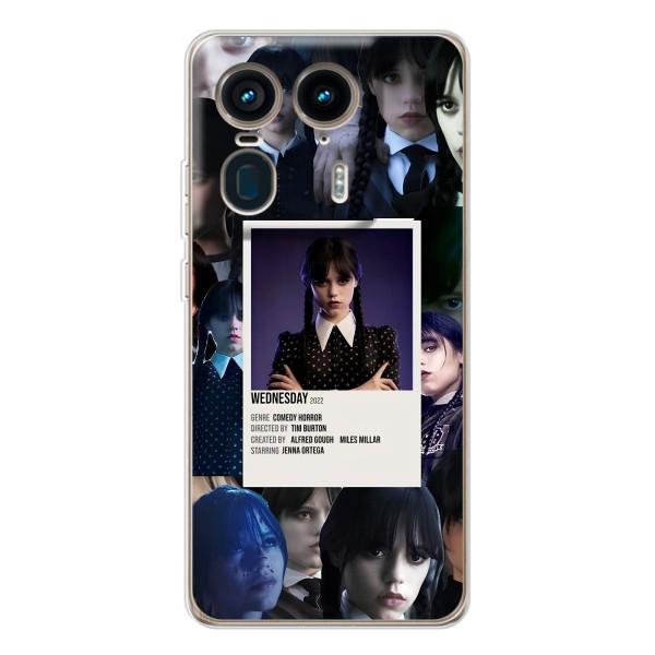 Чохли Венсдей на Motorola Edge 50 Ultra Уенсдей (AlphaPrint) – колаж Венздей