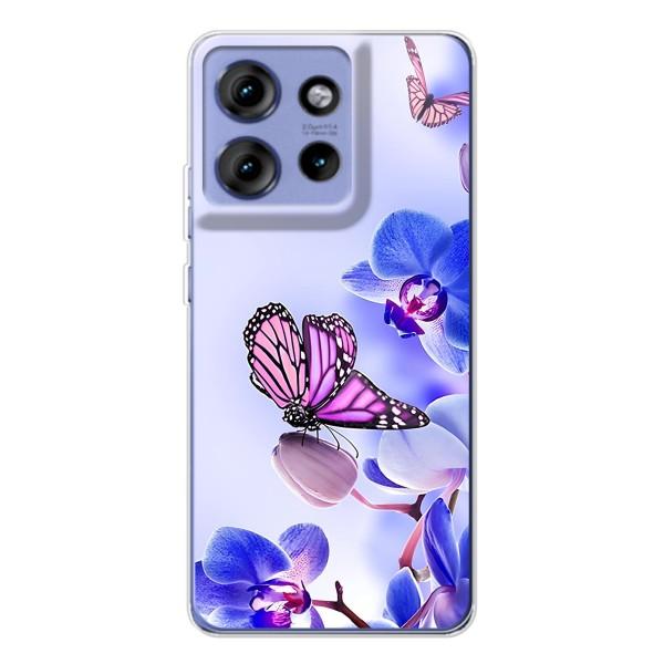 Чохли з квітами для Motorola Edge 50 (VPrint) – Метелик на квітах