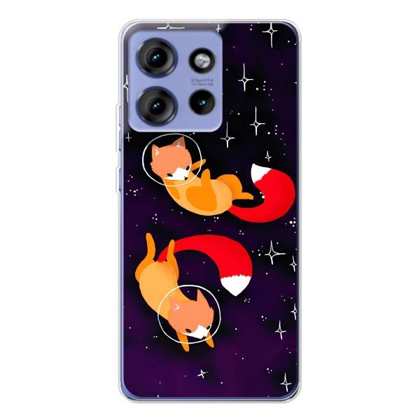 Чехлы с картинкой Лисички для Motorola Edge 50 (VPrint) – Лисички космонавты