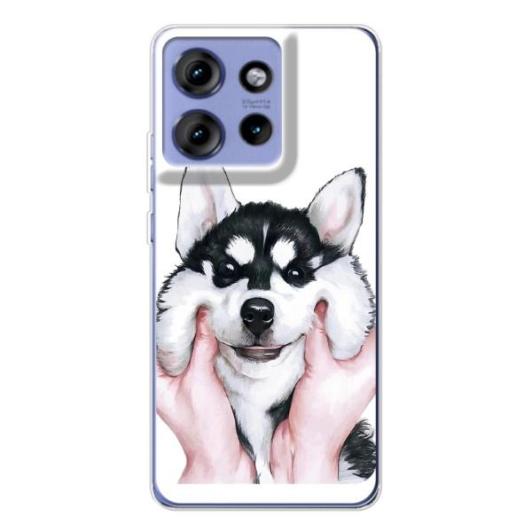 Чехлы с собаками для Motorola Edge 50 (VPrint) – Довольный Хаски
