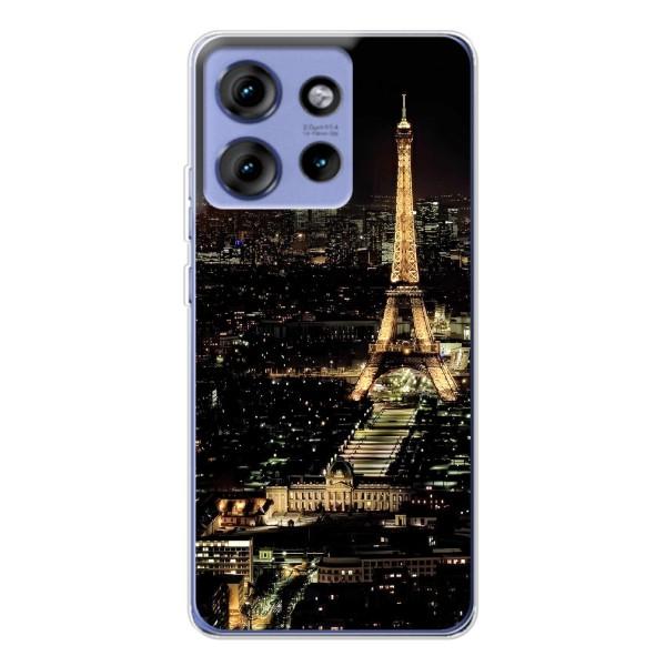 Чохол Ейфелева Вежа Motorola Edge 50 - (AlphaPrint) – Нічний Париж