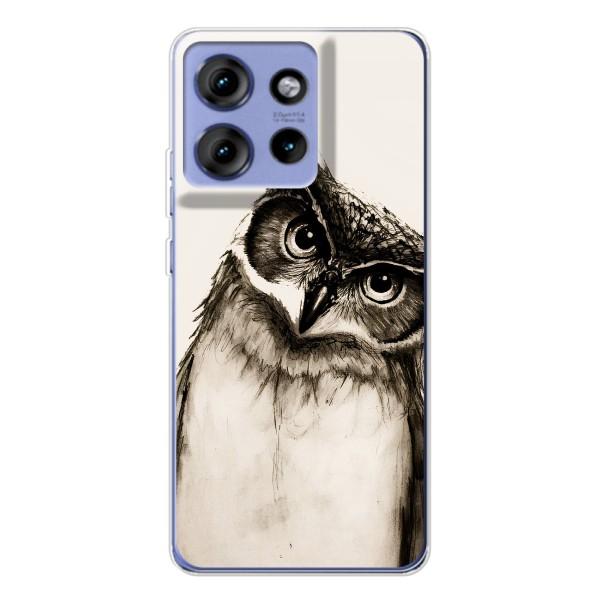 Чехол с птицами на Motorola Edge 50 (VPrint) – Сова