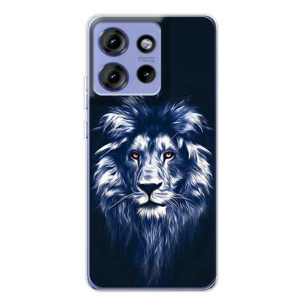 Чехол со Львом для Motorola Edge 50 (VPrint) – Синий Лев