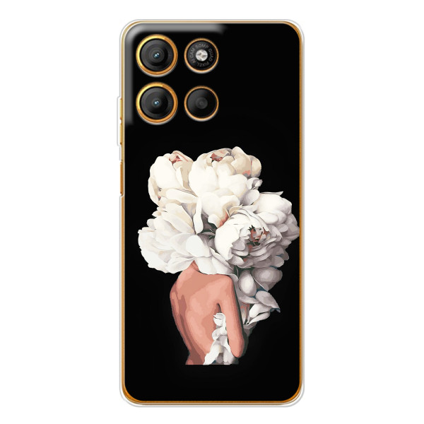 Чехлы (ART) Цветы на Motorola Edge 60 Fusion (VPrint) – Белые цветы