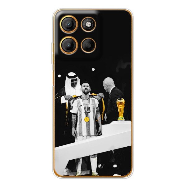 Чехлы для Motorola Edge 60 Fusion (Leo чемпион) (AlphaPrint) – Месси в накидке