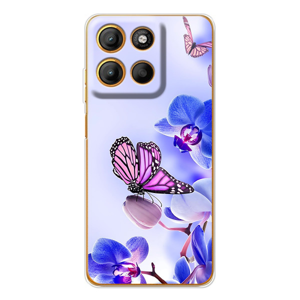 Чехлы с Цветами для Motorola Edge 60 Fusion (VPrint) – Бабочка на цветочке