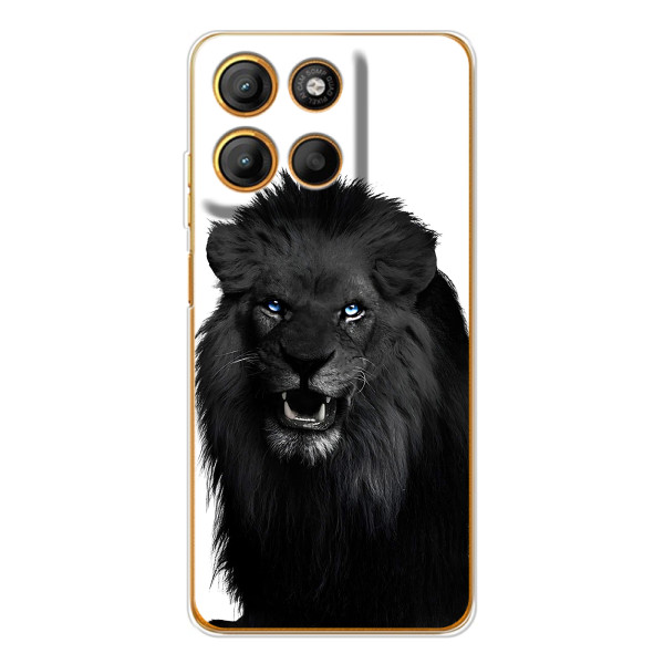 Чехлы с картинками животных Motorola Edge 60 Fusion – Черный ЛЕВ