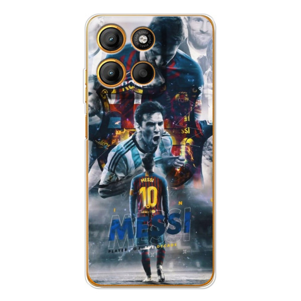 Чехол Месси футболист для Motorola Edge 60 Fusion – Коллаж Месси