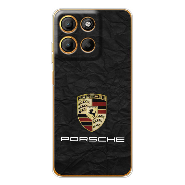 Чехол с авто Порше для Motorola Edge 60 Fusion – Логотип Порше