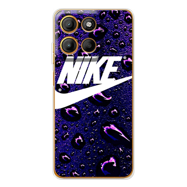 Чехол с логотипом Найк на Motorola Edge 60 Fusion – Найк на фиолетовом