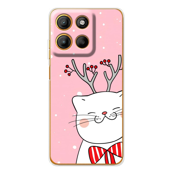 Новогодние Чехлы для Эдж 60 Фюжин (VPrint) – Зимний кот