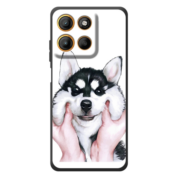 Бампер для Motorola Edge 60 Neo с картинкой "Песики" – Собака Хаски