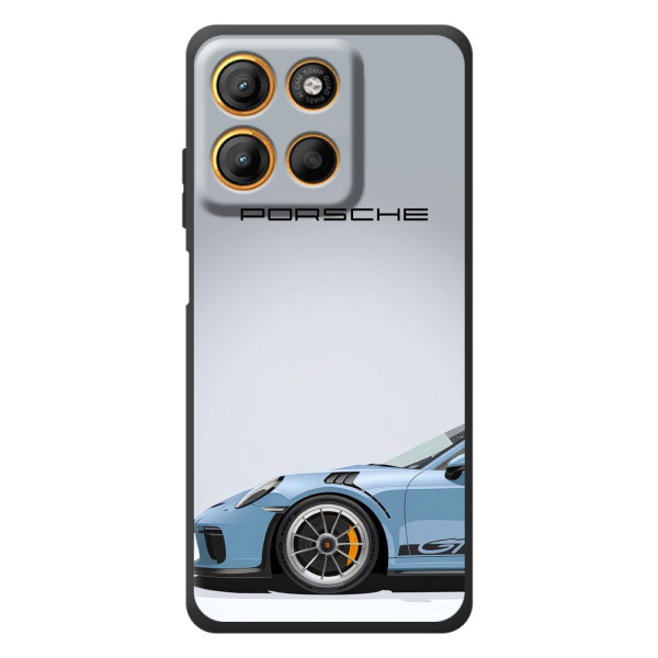 Чехол с авто Порше для Motorola Edge 60 Neo – Голубой Порше