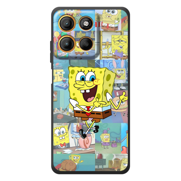 Силиконовый чехол Спанч Боб на Моротора Эдж 60 Нио – Радостный Спанч Боб