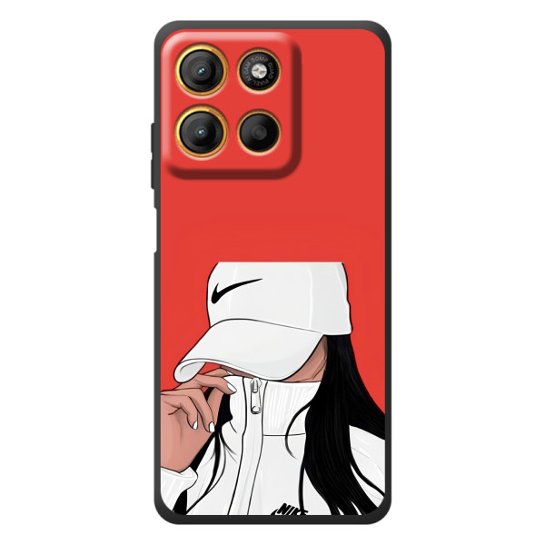 Силиконовый Чехол на Motorola Edge 60 Neo с картинкой Стильных Девушек – Девушка Nike