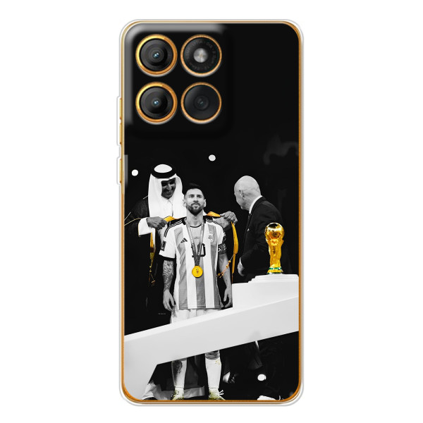 Чехлы для Motorola Edge 60 Pro (Leo чемпион) (AlphaPrint) – Месси в накидке