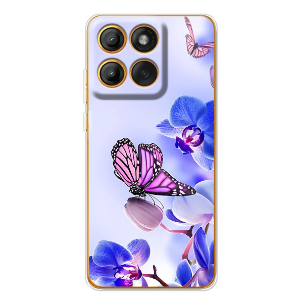 Чехлы с Цветами для Motorola Edge 60 Pro (VPrint) – Бабочка на цветочке