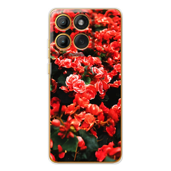 Чехлы с Цветами для Motorola Edge 60 Pro (VPrint) – Цветы красные