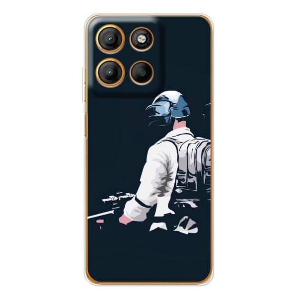 Силиконовый чехол с картинкой "Герой Pubg" на Motorola Edge 60 Pro – В экиперовке