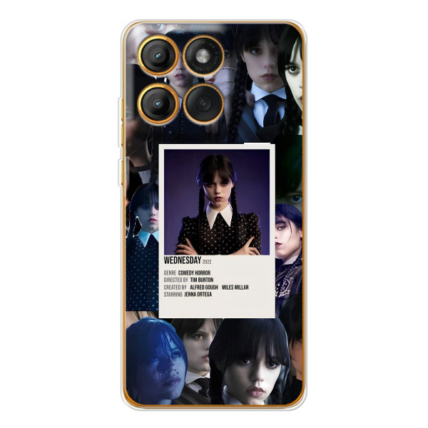 Чехлы Венсдей на Motorola Edge 60 Pro Уэнсдей (AlphaPrint) – коллаж Уэнздей