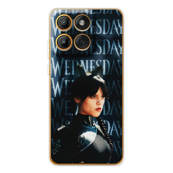 Чехлы Венсдей на Motorola Edge 60 Pro Уэнсдей (AlphaPrint) – Уэнздей кошка