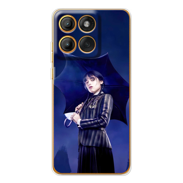 Чехлы Венсдей на Motorola Edge 60 Pro Уэнсдей (AlphaPrint) – Уэнздей с зонтом