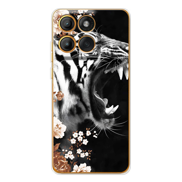 Чехлы с картинками животных Motorola Edge 60 – Стильный ТИГР