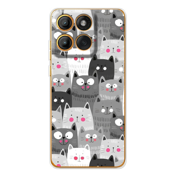 Чехлы с Котиками для Motorola Edge 60 (VPrint) – Рисованные котики