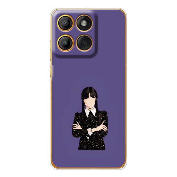 Чохли Венсдей на Motorola Edge 60 Уенсдей (AlphaPrint) – Венздей у чорному